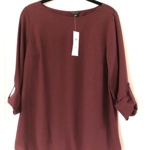 Dark wine colored blouse from Ann Taylor.
